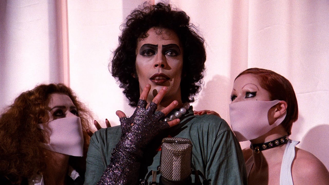 Tim Curry, Nell Campbell, and Patricia Quinn in The Rocky Horror Picture Show (1975)