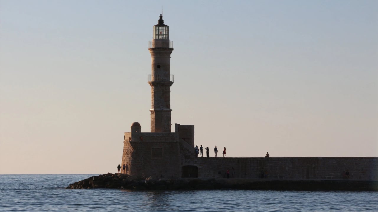 Lighthouse at Chania Port in Greece