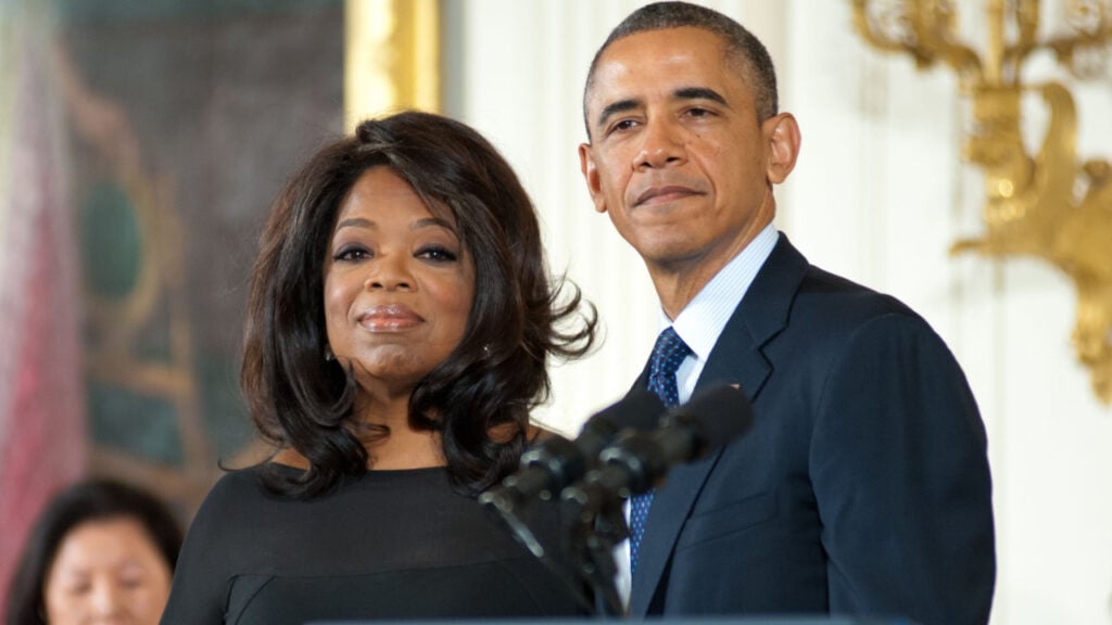 Oprah Winfrey and Barack Obama at The White House