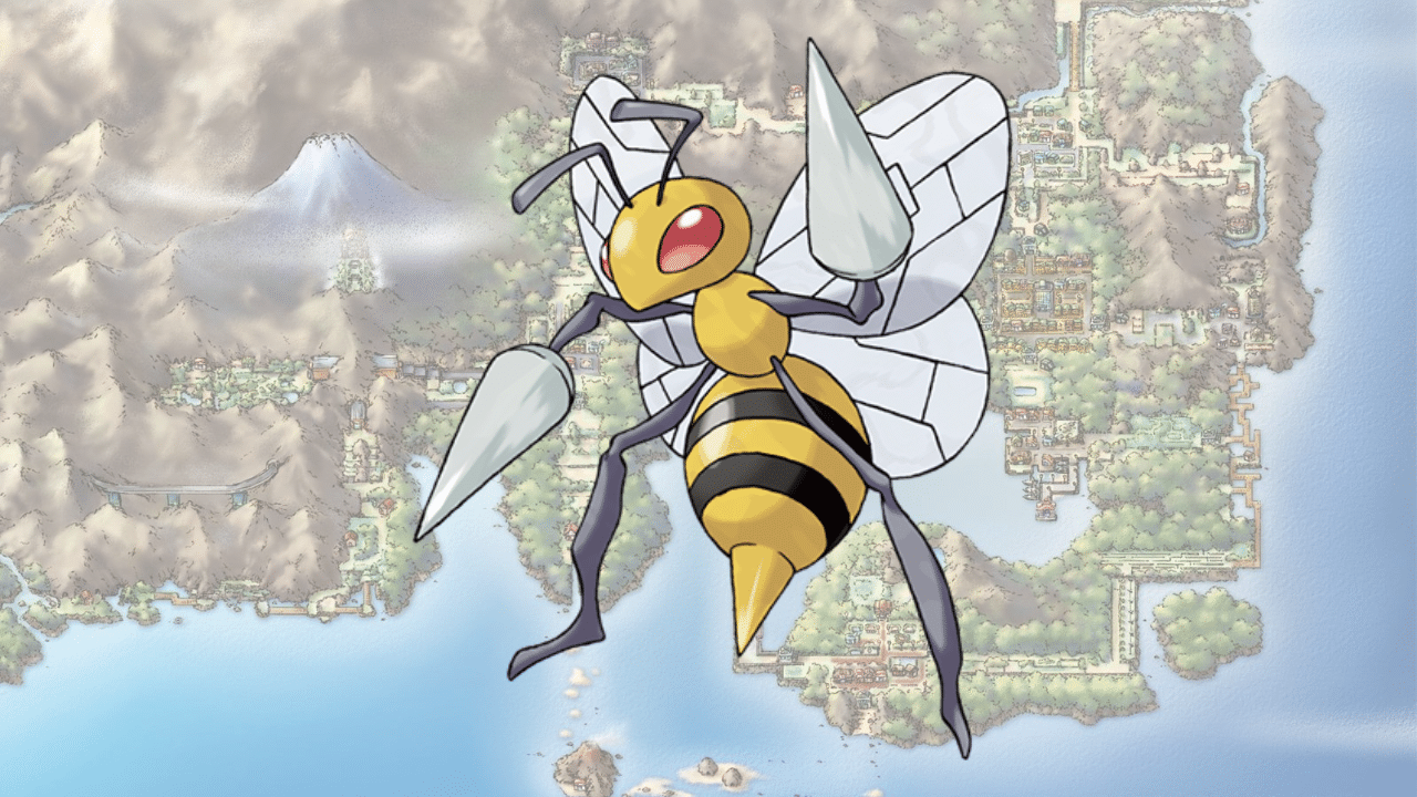 Beedrill on a Kanto map