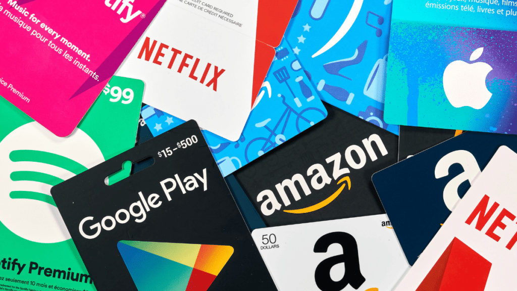 Image of multiple free gift cards in a pile